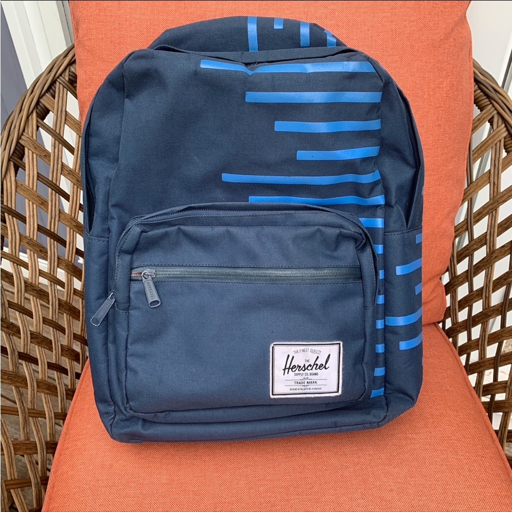 Herschel Pop Quiz Backpack Navy with Cobalt Blue Stripes